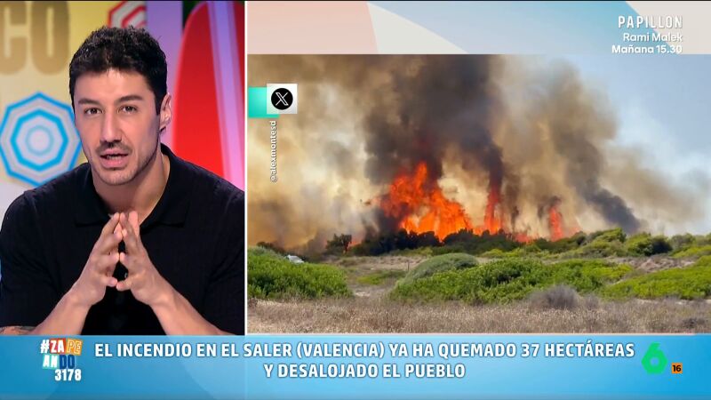 Francisco Cacho comparte la &uacute;ltima hora del incendio de El Saler (Valencia), en v&iacute;deo