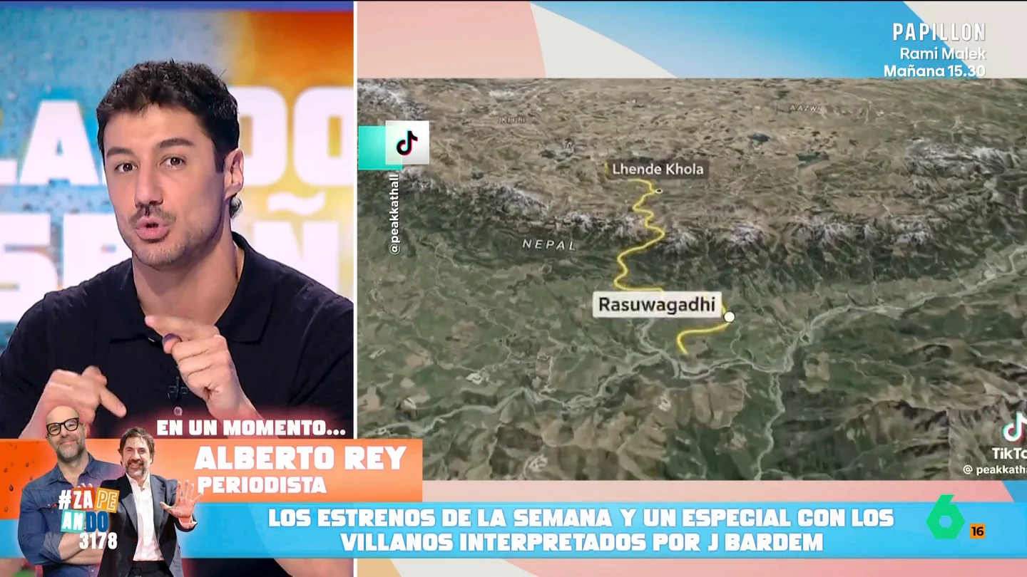 Francisco Cacho desvela si existe riesgo de que se produzca una nueva riada en Nepal El meteorólogo de laSexta explica que parece ser que el suceso se produjo debido al colapso de un glaciar. Cacho indica que se desprendió una plataforma del glacial de 600 metros y cayó desde una altura de 1.200 metros.