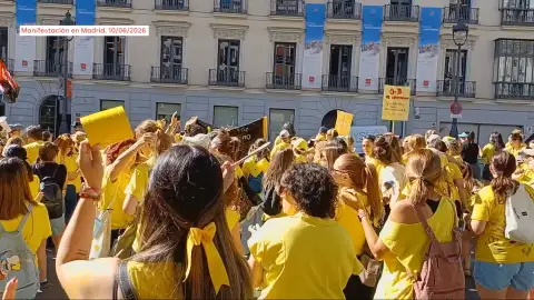 Imagen de archivo de una manifestación de educadoras infantiles en Madrid Imagen de archivo de una manifestación de educadoras infantiles en Madrid