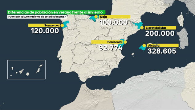 Habitantes de algunos pueblos de Espa&ntilde;a durante el verano