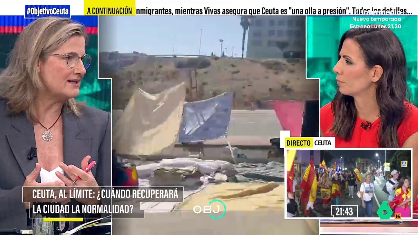 Carmela Ríos, periodista ceutí, sobre la situación en Ceuta: "Es una mutación de tu ciudad, como si de repente vives en un lugar y te lo cambian" Carmela Ríos, periodista y profesora de Ceuta, explica que en su ciudad las emociones van "día a día", pero no está preocupada por la convivencia: "Todo el mundo sabe que sobrevivimos porque convivimos".