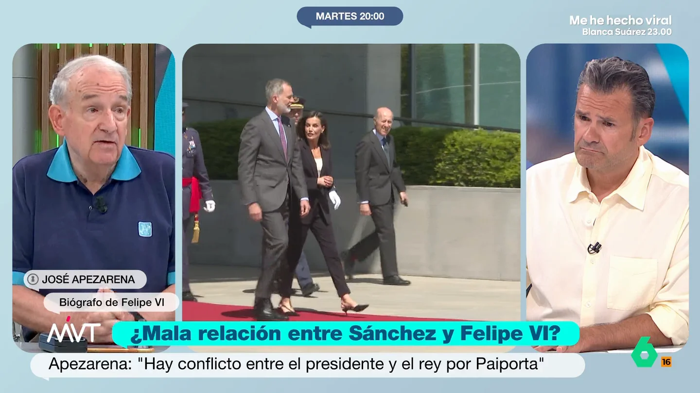José Apezarena asegura que "no hay buena relación" entre Felipe VI y el rey de Marruecos José Apezarena asegura que "el rey no va a ir a Ceuta en muchos meses" para evitar el enfado de Marruecos y asegura que, en estos momentos, la relación entre Felipe VI y Mohamed VI no es buena, a pesar de que "se conocían desde pequeños".