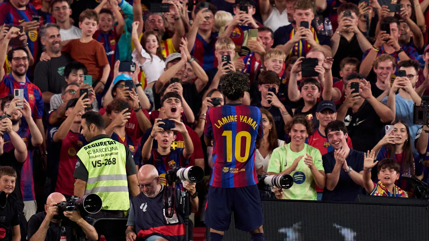 Lamine Yamal celebra un gol en el Camp Nou Lamine Yamal celebra un gol en el Camp Nou