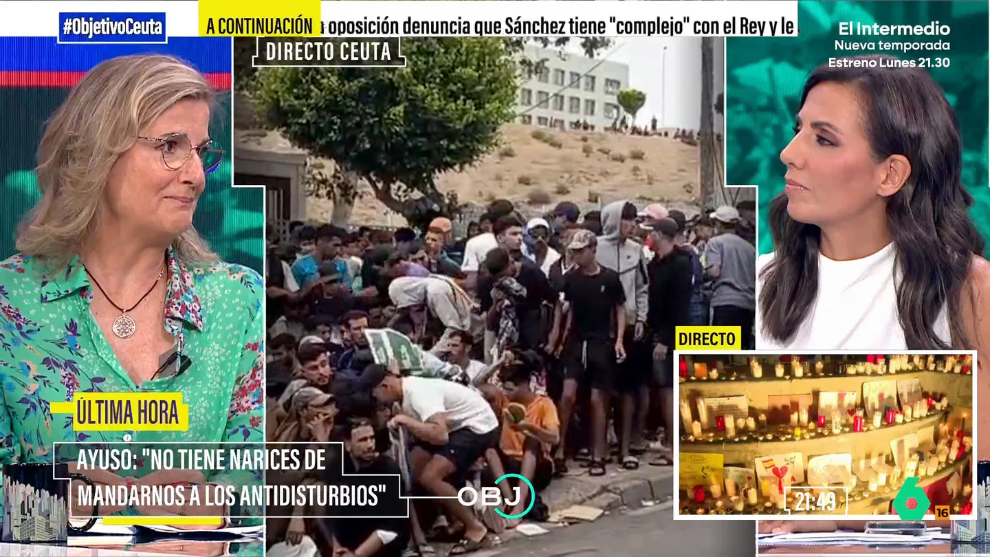 Carmela Ríos afea el conflicto entre Madrid y el Gobierno: "Ceuta no necesita una polémica que saque el foco de la ciudad" La periodista considera que se están interpretando las sinergias de Ceuta "en clave de política madrileña". Además, expone que ella va a acudir a la manifestación convocada en Madrid por los ceutíes, la cual no tiene color político.