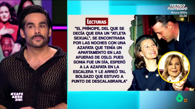 Juan Sanguino analiza en Zapeando el art&iacute;culo de Pilar Eyre en el que habla del enamoramiento que tuvo la reina Sof&iacute;a por Harald de Noruega cuando eran j&oacute;venes y habla de los escarceos amorosos del difunto monarca.