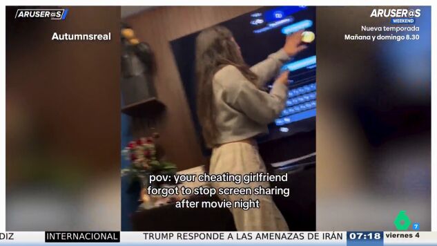 Se deja el m&oacute;vil conectado a la televisi&oacute;n y su marido descubra su infidelidad: "&iquest;Qu&eacute; te pasa pedazo de idiota?"