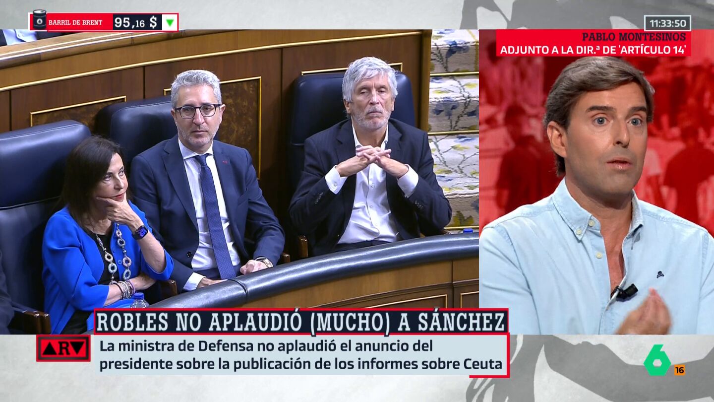 Montesinos analiza los gestos de Robles durante la comparecencia de S&aacute;nchez: "Estaba mandando un mensaje"