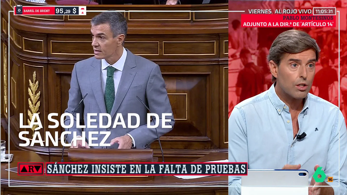 Pablo Montesinos, tras la comparecencia de Sánchez en el Congreso: "Nunca ha estado tan solo" Pablo Montesinos, tras la comparecencia de Sánchez en el Congreso: "Nunca ha estado tan solo"