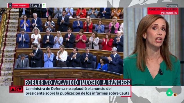 &Aacute;ngeles Caballero reacciona a los gestos de Robles durante la comparecencia de S&aacute;nchez: "Es la muestra de que es horrible ser el centro de atenci&oacute;n"