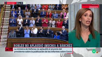 &Aacute;ngeles Caballero reacciona a los gestos de Robles durante la comparecencia de S&aacute;nchez: "Es la muestra de que es horrible ser el centro de atenci&oacute;n"