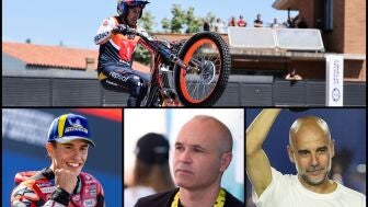 Toni Bou, Marc M&aacute;rquez, Pep Guardiola y Andr&eacute;s Iniesta 