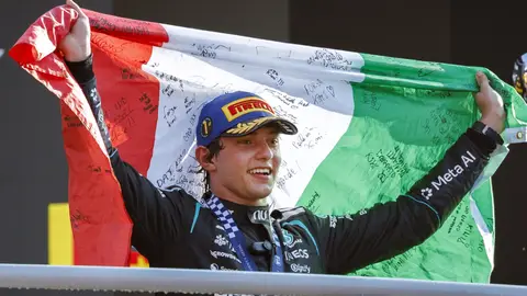 Andrea Kimi Antonelli tras ganar en Monza en el GP de Italia Andrea Kimi Antonelli tras ganar en Monza en el GP de Italia