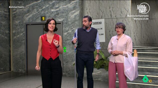 Cristina Gallego se convierte en Isabel D&iacute;az Ayuso, que ultima su mudanza a su nuevo piso y pone patas arriba la comunidad. Ascensor por tres euros y medio y otros diez al vecino que quiera usar su telefonillo.