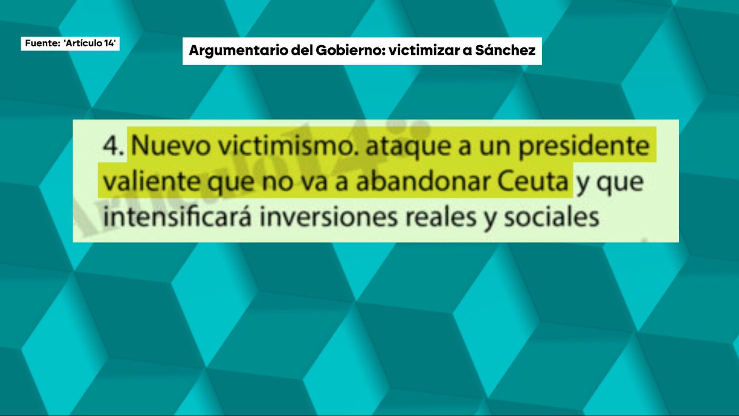 El nuevo argumentario del Gobierno sobre Ceuta: un "nuevo victimismo" del "presidente valiente" S&aacute;nchez