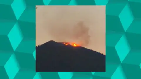 Imagen del fuego en el monte de la Tortuga Imagen del fuego en el monte de la Tortuga
