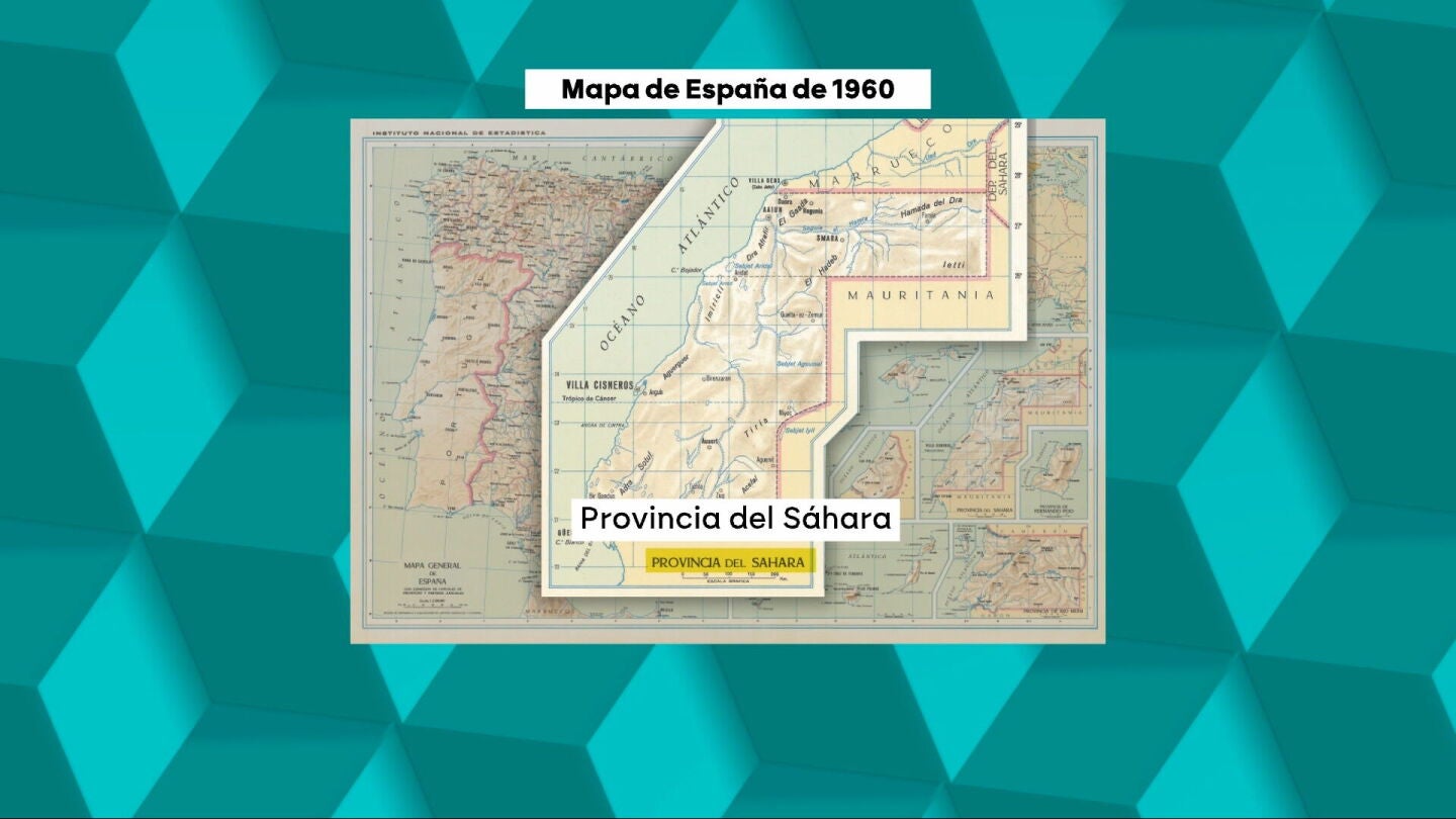 Mapa de Espa&ntilde;a en 1960