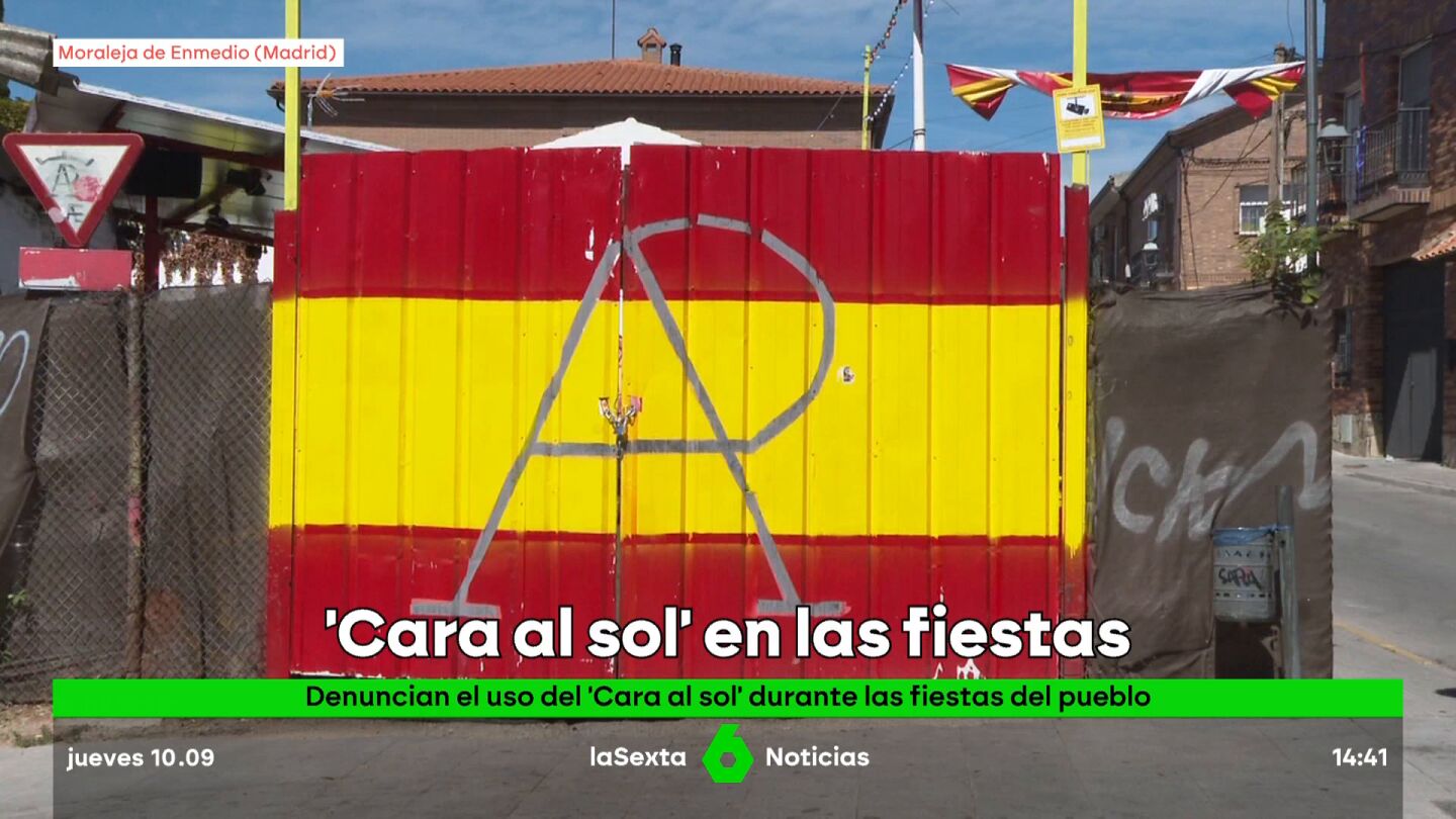 Suena el Cara al sol en Moraleja de Enmedio (Madrid) como inicio de las fiestas