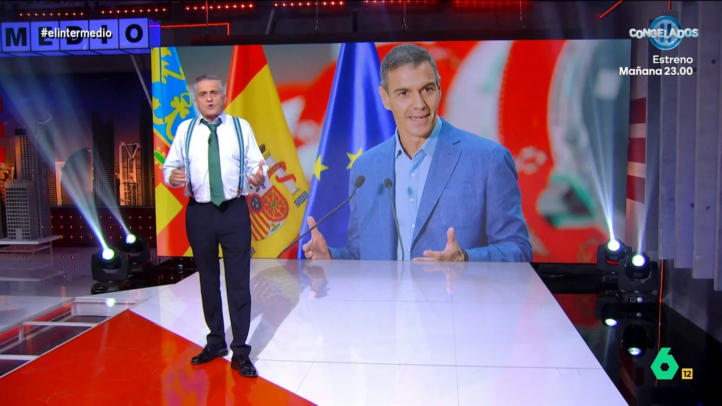 Wyoming lamenta no tener más tiempo para entrevistar a Sánchez Wyoming arranca El Intermedio hablando de la entrevista con Pedro Sánchez en un momento donde la actualidad esta "intensísima" con la crisis de Ceuta, la guerra de Irán o la IA: "Son muchos asuntos y tenemos tiempo limitado para abordarlos".