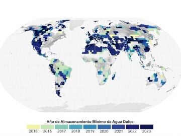 A&ntilde;os en que el almacenamiento de agua&nbsp;alcanz&oacute; un m&iacute;nimo en 22 a&ntilde;os en cada ubicaci&oacute;n