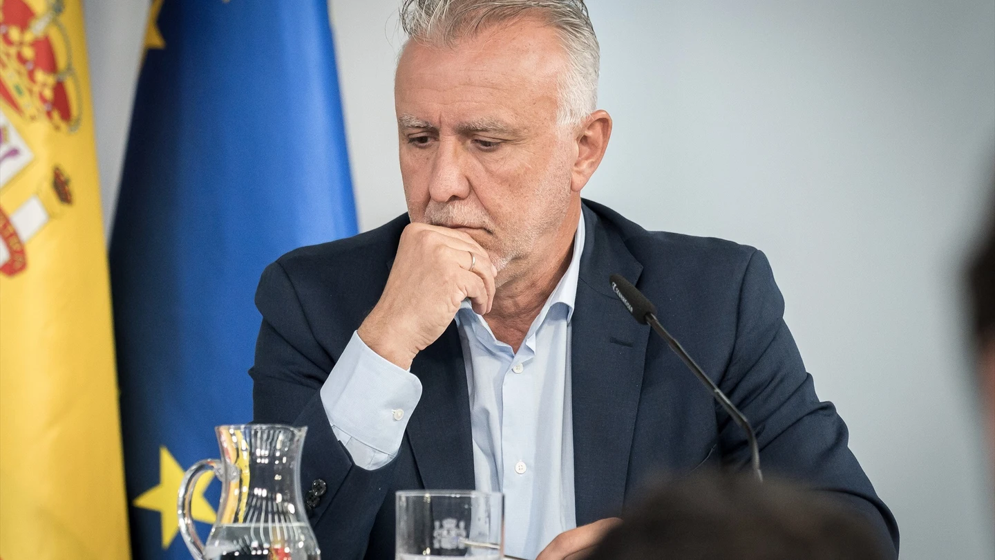 El ministro de Política Territorial y Memoria Democrática, Ángel Víctor Torres, durante la rueda de prensa tras el Consejo de Ministros. El ministro de Política Territorial y Memoria Democrática, Ángel Víctor Torres, durante la rueda de prensa tras el Consejo de Ministros.