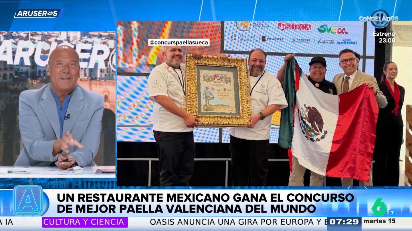 Alfonso Ar&uacute;s, al saber que han premiado a un restaurante mexicano por hacer la mejor paella del mundo: "Es una ofensa"