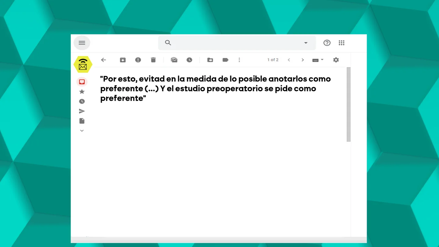 Los primeros correos que avisaron del falseamiento de listas de espera en el Ramón y Cajal que habría permitido cobrar pluses salariales Los primeros correos que avisaron del falseamiento de listas de espera en el Ramón y Cajal que habría permitido cobrar pluses salariales