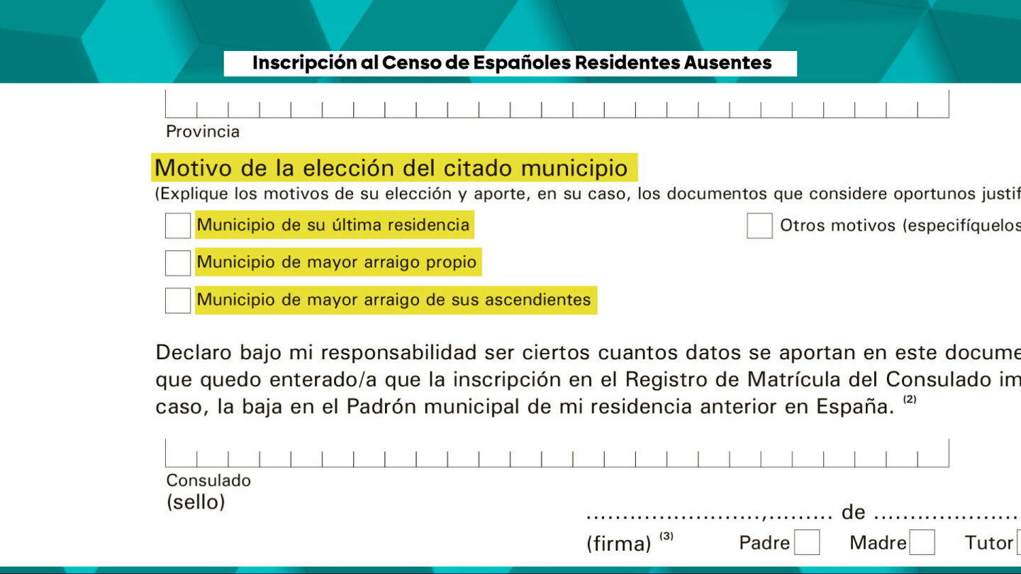 La oficina del censo desmiente a PP y Vox sobre la 'ley de nietos': ni el Gobierno ni el consulado deciden en qu&eacute; provincia se inscribe el elector