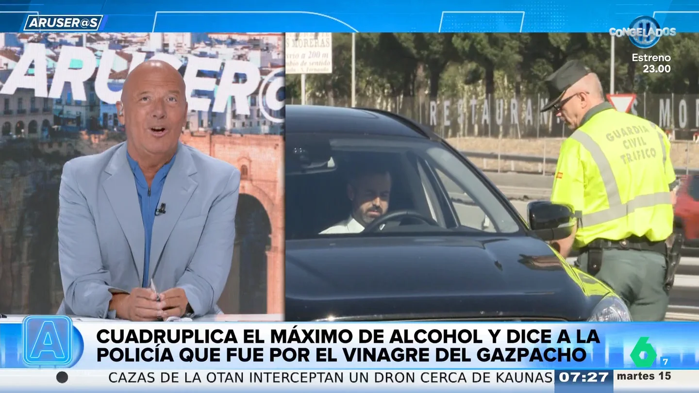 Va borracho por culpa del vinagre del gazpacho: la excusa de este conductor de Castilleja de la Cuesta (Sevilla) a la Policía Va borracho por culpa del vinagre del gazpacho: la excusa de este conductor de Castilleja de la Cuesta (Sevilla) a la Policía