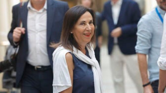 La ministra de Defensa, Margarita Robles, asiste a la sesi&oacute;n de control al Gobierno celebrada este martes en el Senado. 