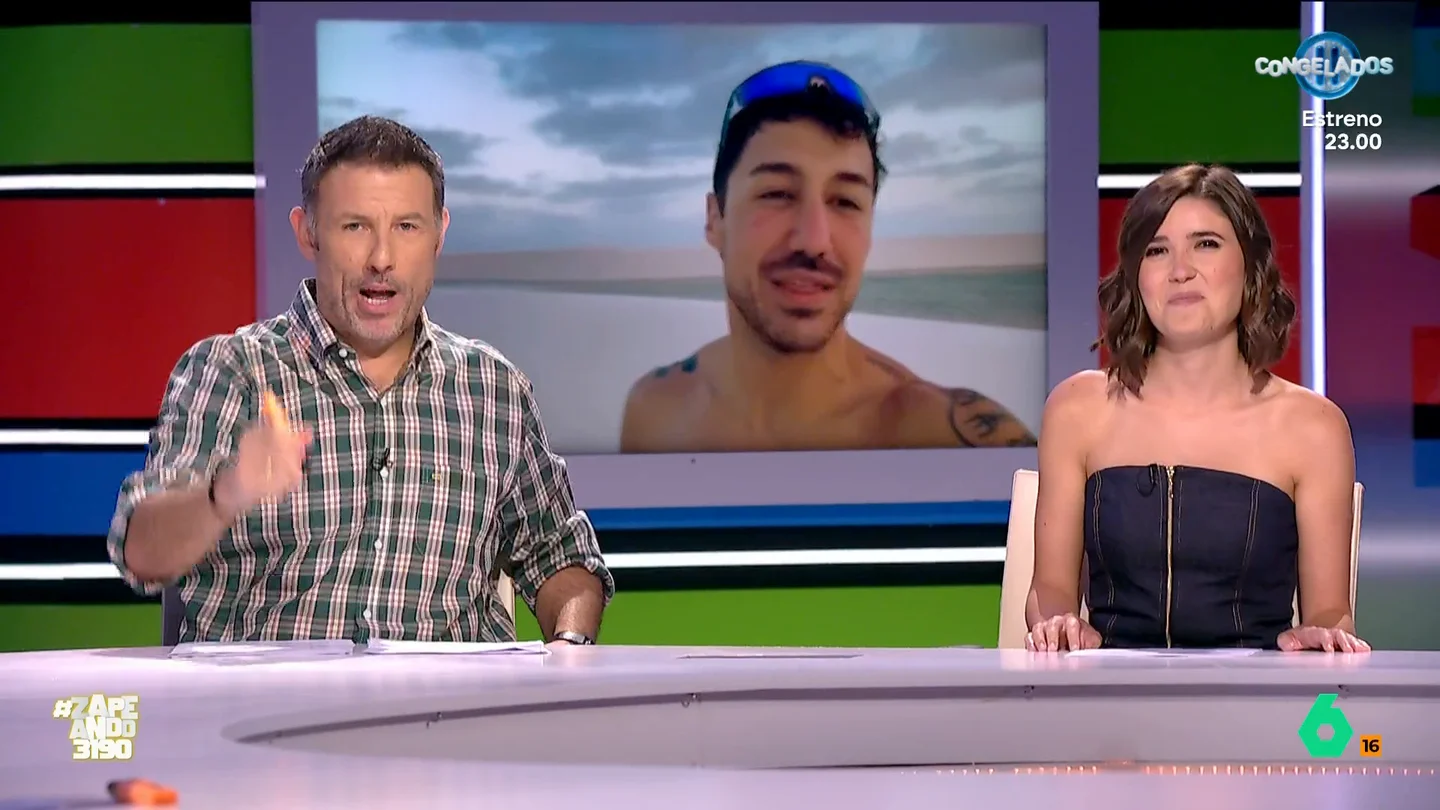 El 'enfado' de Iñaki Urrutia ante las nuevas vacaciones de Francisco Cacho: "Menos samba y más temporal" Belén Samper vuelve a Zapeando en sustitución de Francisco Cacho, que se ha ido dos semanas en Brasil y ha mandado un vídeo desde allí mostrando las lençòis marenenses: "Mucha duna, pero lo que quiere enseñar es el moreno y los tatuajes", comenta Iñaki Urrutia.
