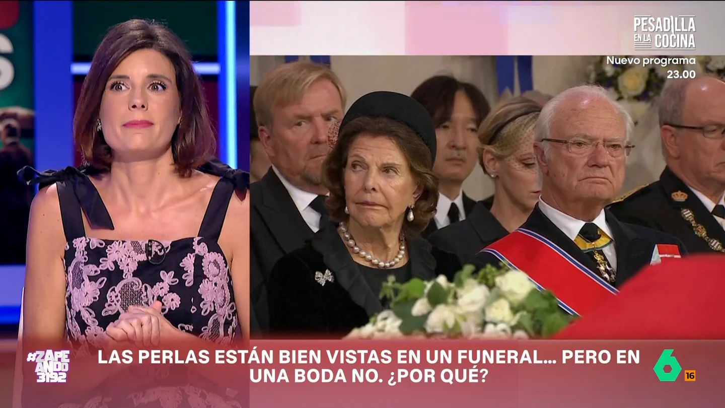 Perlas en los funerales, pero no para las bodas: María José Gómez y Verdú explica en vídeo que "se asocia con una superstición" María José Gómez y Verdú explica en Zapeando el simbolismo detrás de las perlas, que mientras en los funerales "se asocian a la muerte, a la pérdida", en el caso de las bodas dan mala suerte: "Si la novia las lleva, el matrimonio termina roto".