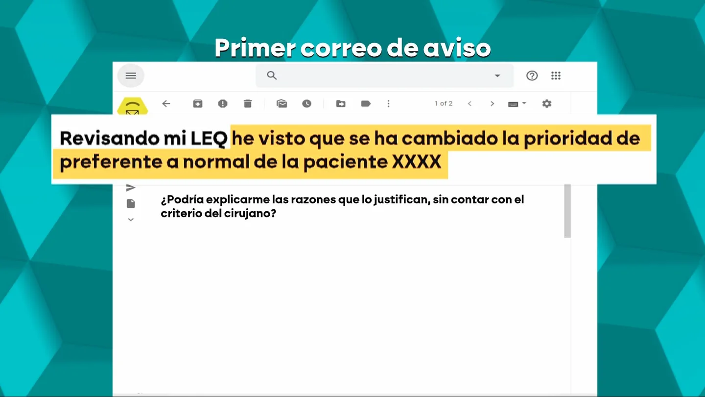 Correo entre una cirujana y el jefe de servicio del Ramón y Cajal Correo entre una cirujana y el jefe de servicio del Ramón y Cajal