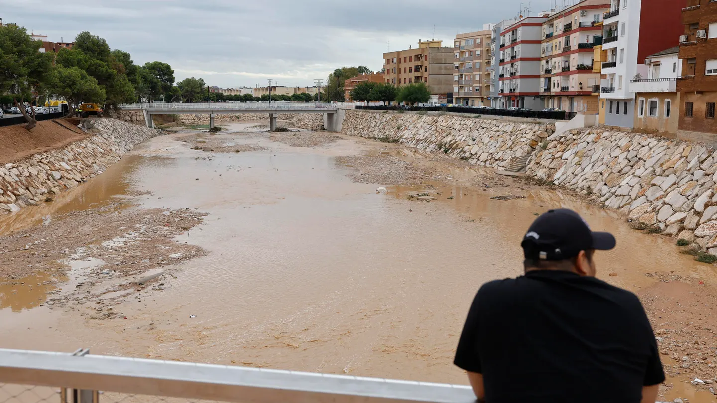 Vista del estado del Barranco del Poyo en Paiporta (Valencia) este jueves, tras las fuertes lluvias de ayer miércoles. Vista del estado del Barranco del Poyo en Paiporta (Valencia) este jueves, tras las fuertes lluvias de ayer miércoles.