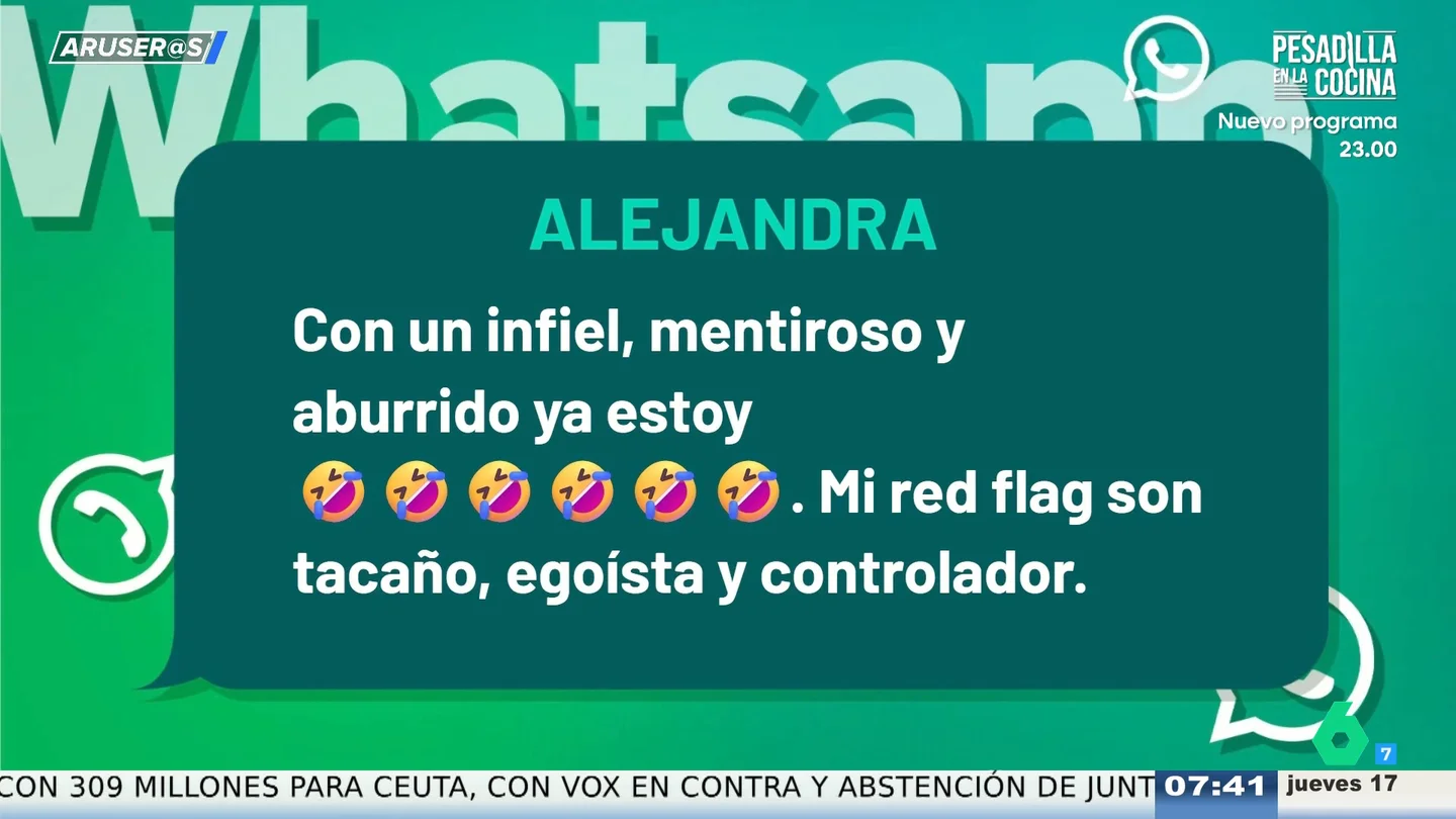 Alfonso Arús responde a la espectadora que confiesa las 'red flags' de su marido: "Le mandamos un saludo" Alfonso Arús responde a la espectadora que confiesa las 'red flags' de su marido: "Le mandamos un saludo"