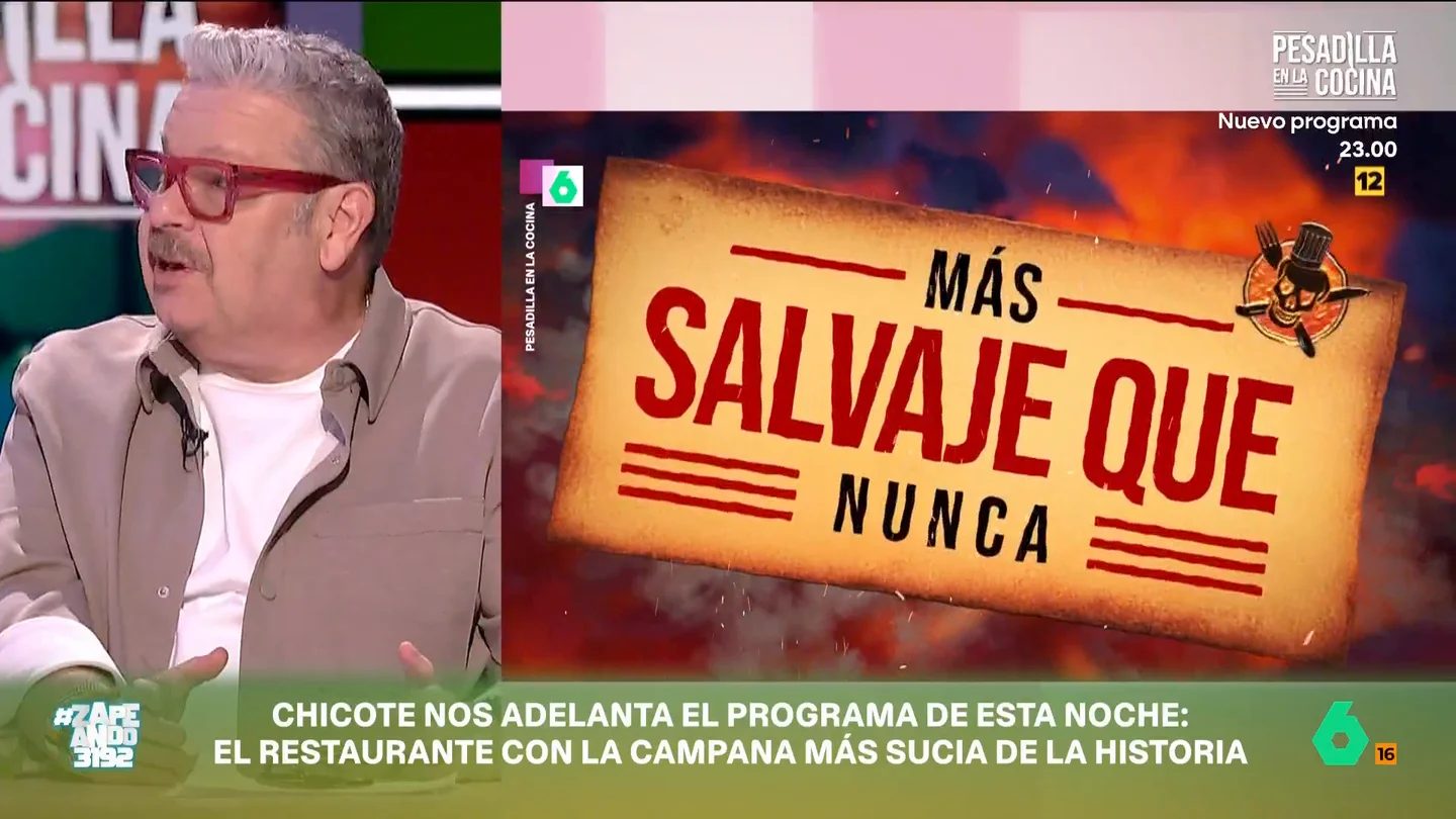 Alberto Chicote presenta la décima temporada de 'Pesadilla en la Cocina': "A veces dices '¿por qué meto la mano aquí?'" El mítico programa conducido por el cocinero estrena temporada en laSexta. De nuevo, el chef se tendrá que enfrentar a restaurantes donde domina el caos, la suciedad y hasta los insectos.