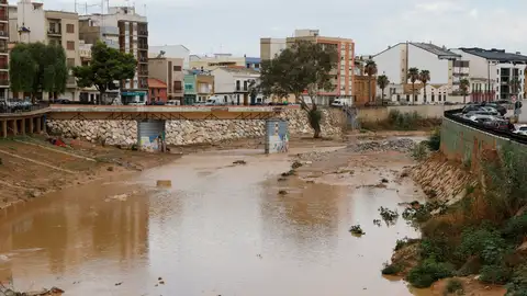 Vista del estado del Barranco del Poyo en Paiporta (Valencia) este jueves, tras las fuertes lluvias del miércoles. Vista del estado del Barranco del Poyo en Paiporta (Valencia) este jueves, tras las fuertes lluvias del miércoles.