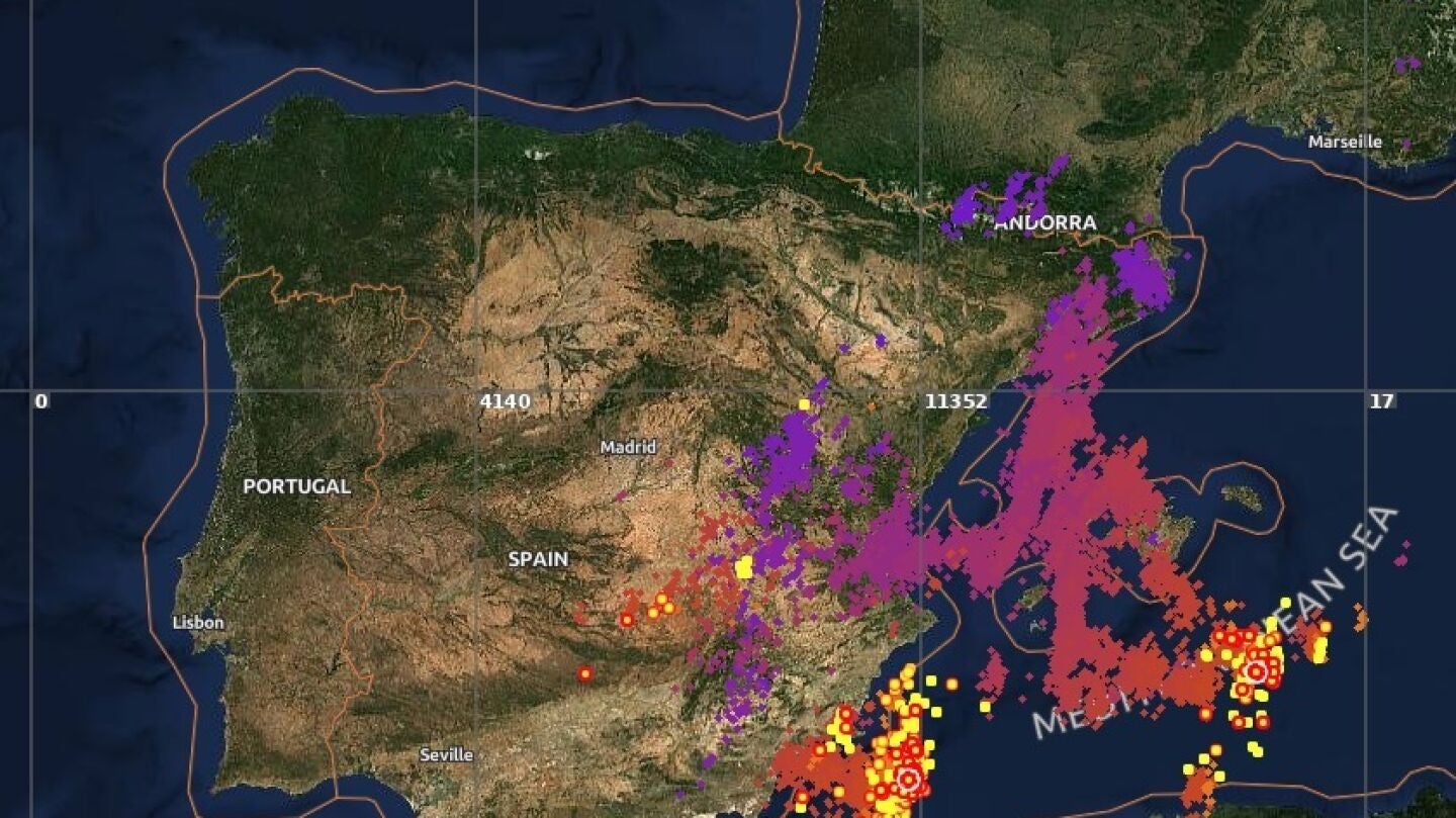 Mapa de las precipitaciones de las &uacute;ltimas 24 horas