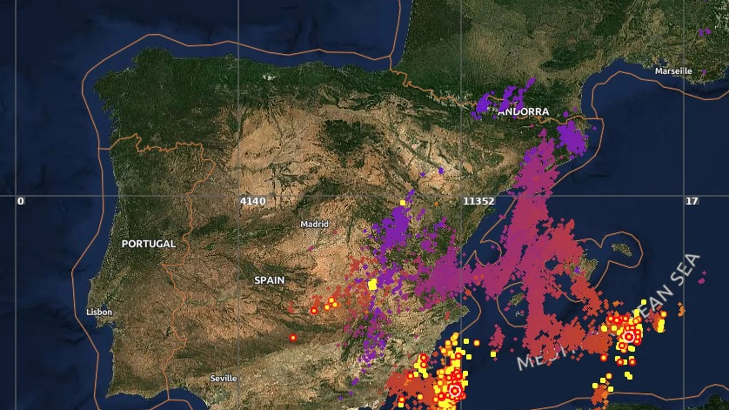 Mapa de las precipitaciones de las últimas 24 horas Mapa de las precipitaciones de las últimas 24 horas