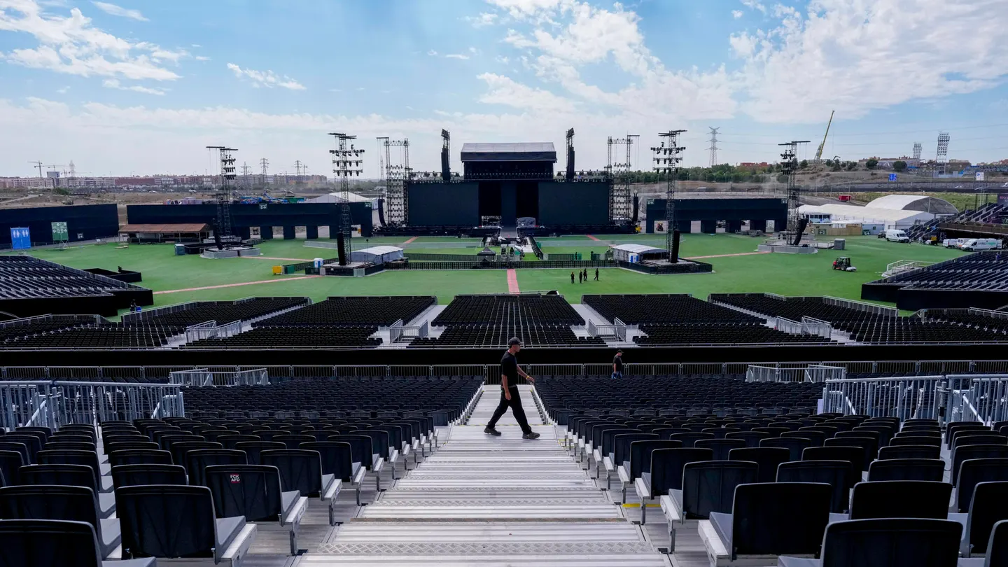 Vista de los preparativos para el Macondo Park de Shakira. Vista de los preparativos para el Macondo Park de Shakira.