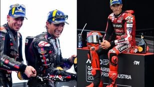 Marco Bezzecchi, Jorge Mart&iacute;n y Marc M&aacute;rquez 