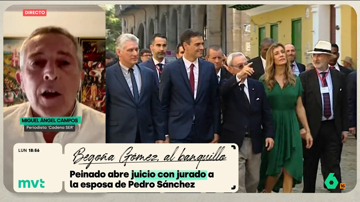 Miguel Ángel Campos asegura que el jurado popular es "una garantía" en el juicio a Begoña Gómez Miguel Ángel Campos valora en Más Vale Tarde la apertura de juicio oral a Begoña Gómez por parte del juez Peinado y defiende que el jurado popular es "una garantía" para la mujer de Pedro Sánchez.