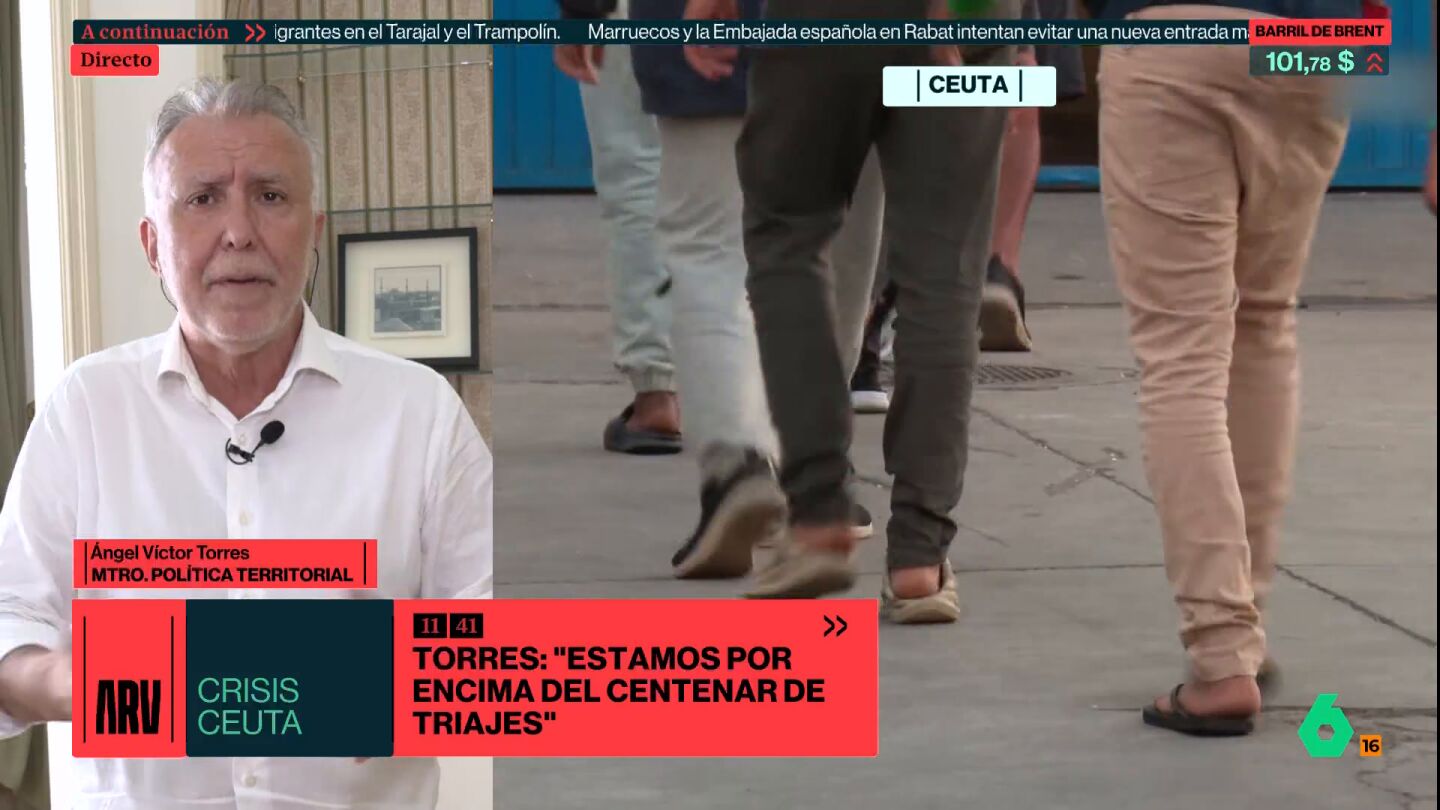Torres destaca que quedan unos 3.500 migrantes en las playas de Ceuta: "Estamos por encima del centenar de triajes"