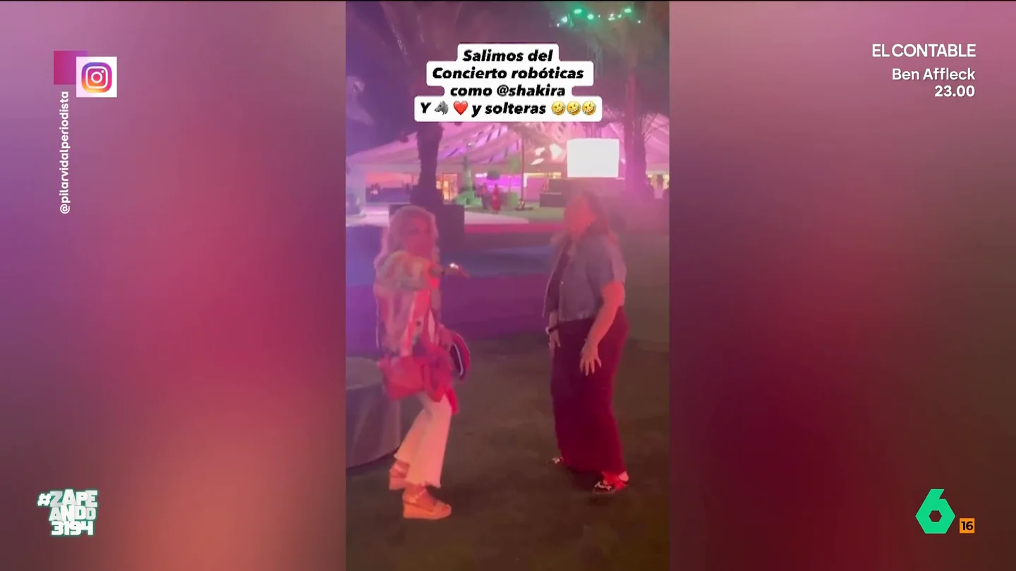 Pilar Vidal y Lydia Lozano lo dan todo en el concierto de Shakira: "El chuminero ha quedado desfasado" Pilar Vidal y Lydia Lozano estuvieron en uno de los primeros conciertos de Shakira en Madrid y quedaron alucinadas con los movimientos de la cantante colombiana, que ellas mismas intentaron replicar en un vídeo.