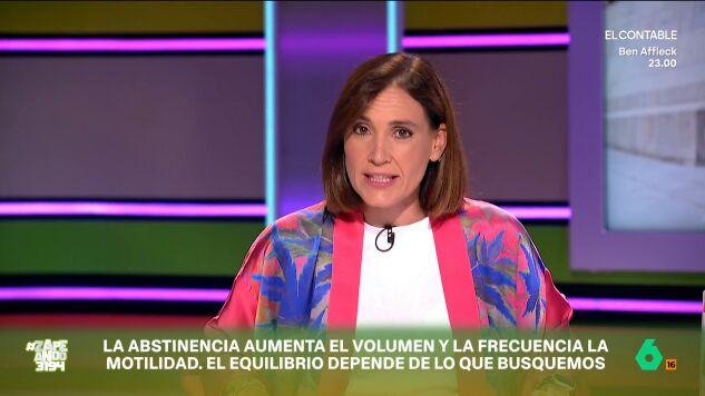 Boticaria Garc&iacute;a analiza los estudios sobre calidad del semen y frecuencia de la eyaculaci&oacute;n y explica que "acumular durante muchos d&iacute;as puede darte m&aacute;s cantidad, pero no significa m&aacute;s calidad".