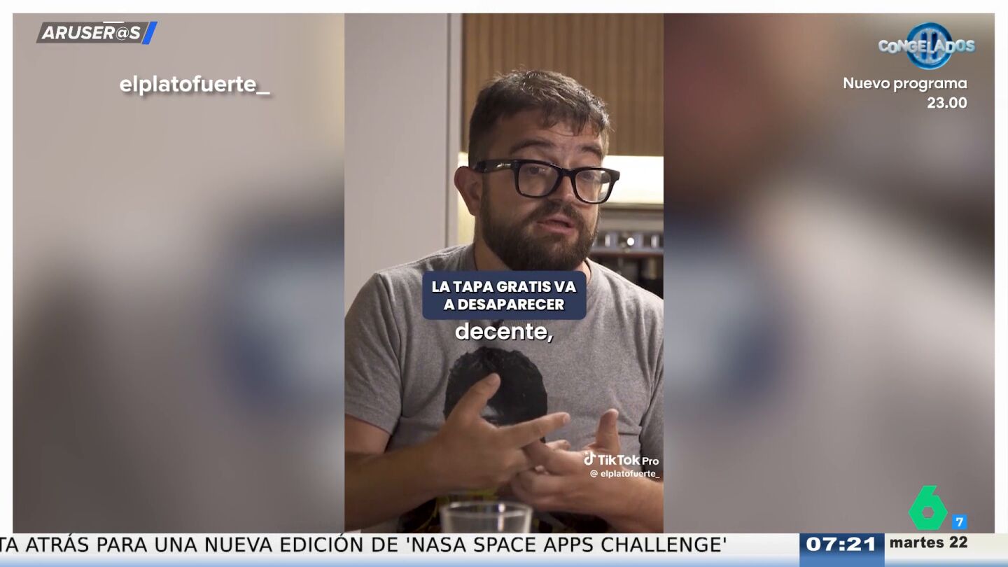 Cocituber advierte de que las tapas gratis en los bares van a desaparecer: "Ya no renta"