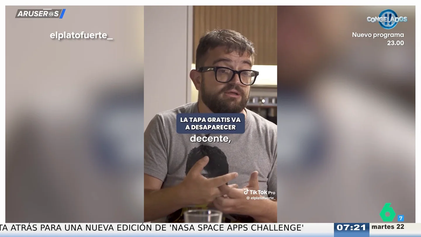 Cocituber advierte de que las tapas gratis en los bares van a desaparecer: "Ya no renta" Cocituber advierte de que las tapas gratis en los bares van a desaparecer: "Ya no renta"