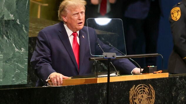 El presidente de EE.UU., Donald Trump da un discurso en la Asamblea de las Naciones Unidas en Nueva York (EE.UU.).