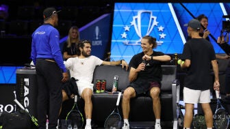 Carlos Alcaraz y Alexander Zverev en la Laver Cup