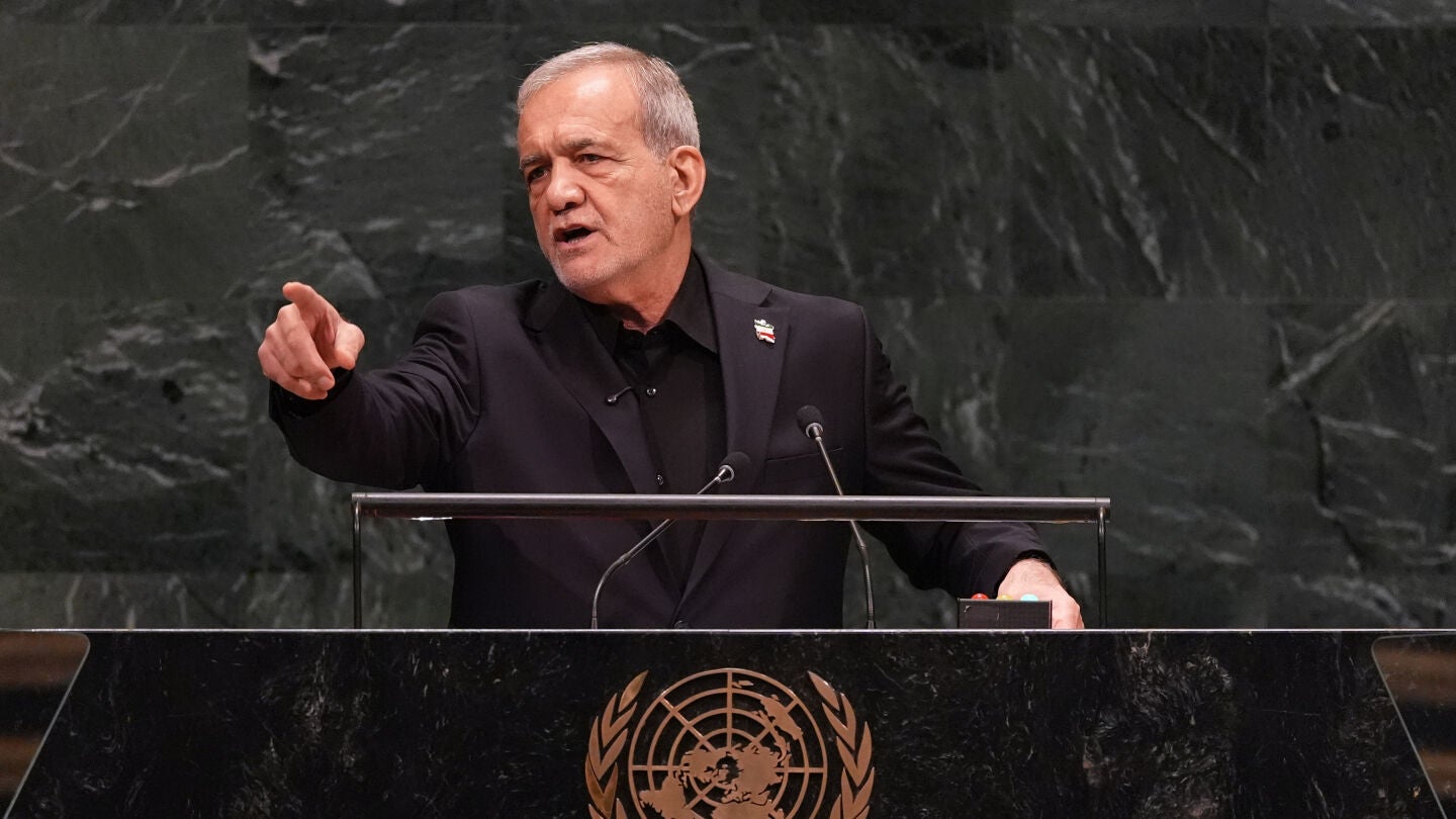 El presidente de Ir&aacute;n, Masoud Pezeshkian, en la ONU