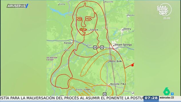 Elena Gode&shy;sart, al piloto que ha recreado 'La Mona Lisa' con su ruta de vuelo en EEUU: "Luego te dicen que no tires el tap&oacute;n de la botella"